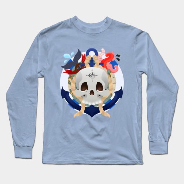 Nautical To The Bone Long Sleeve T-Shirt by Mirthful Mount